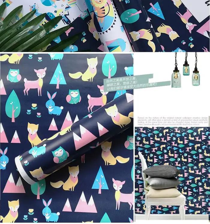  Fonds d'écran décor à la maison-papier peint adhésif floral pastel pour mur