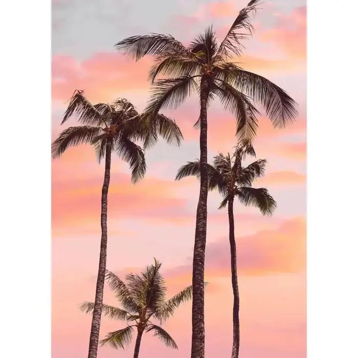 Affiche d'art rose plage océan