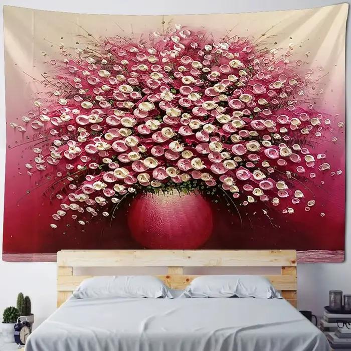Salon chambre décoration murale Vintage peinture à l'huile tapisserie plante fleur tenture