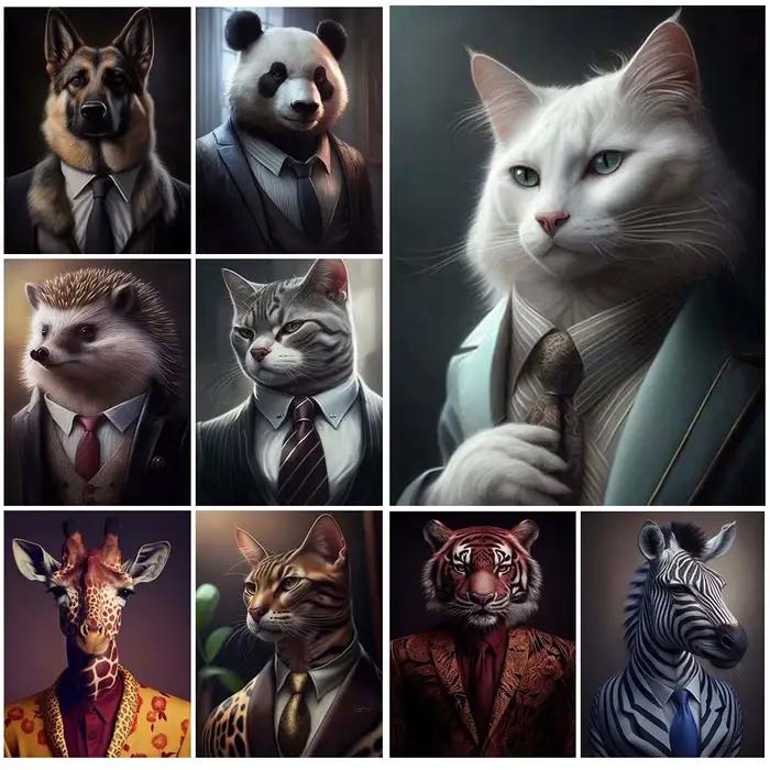 Affiche murale avec chat drôle en costume