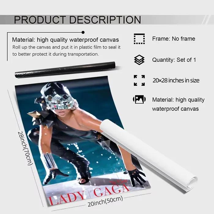 Trendmaker l-dame g-gaga chanteur peinture calligraphie HD toile affiche sans plis étanche tous les espaces décoration murale