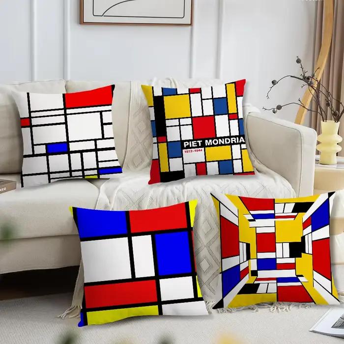 Peinture abstraite Piet Mondrian Art Simple pour chambre voiture café
