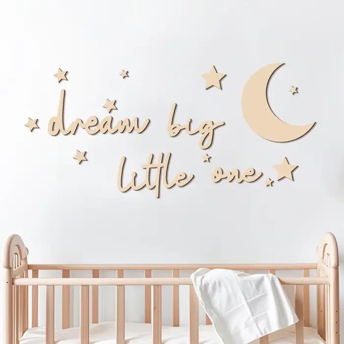 Autocollant mural de rêve en bois Big Little One