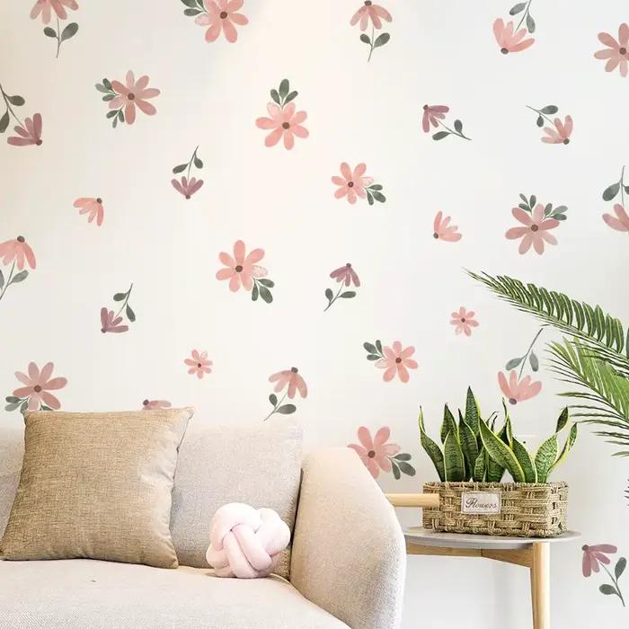 Autocollant mural petite fleur style Bohème