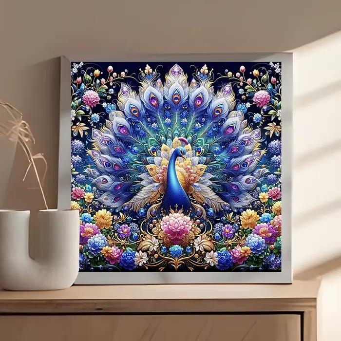 1 Kit de peinture diamant motif paon