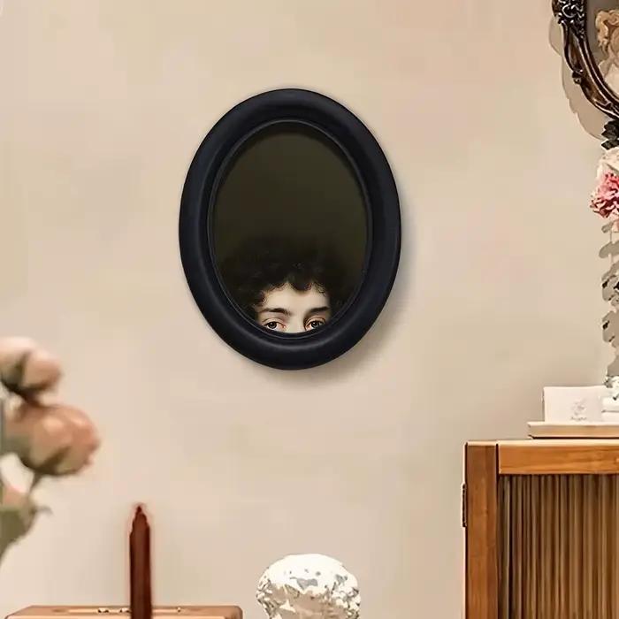 1 cadre photo ovale vintage de style victorien en bois – Décoration murale avec crochet