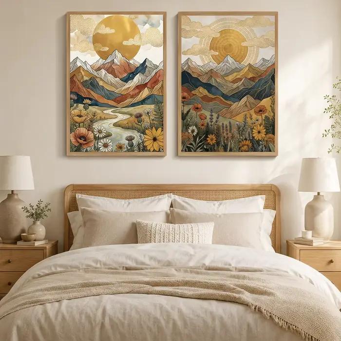 Art mural de paysage bohème