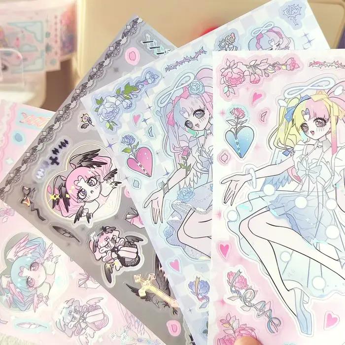 Autocollants décoratifs en papier de la série Fantasy de l'ange