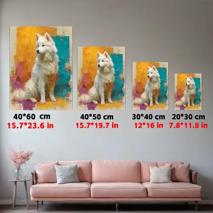 Peinture à l'huile aquarelle sur toile de chien