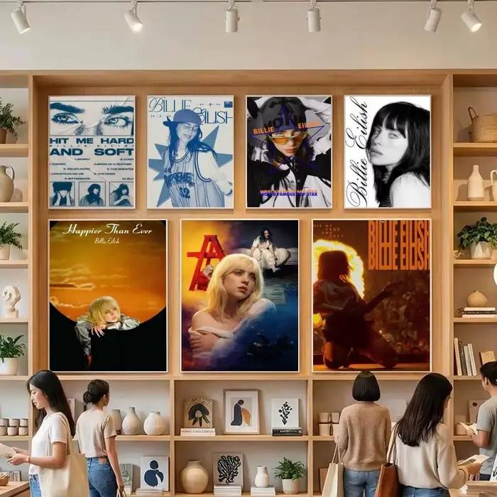Affiches vintage classiques de l'album de la chanteuse Billie Eilish