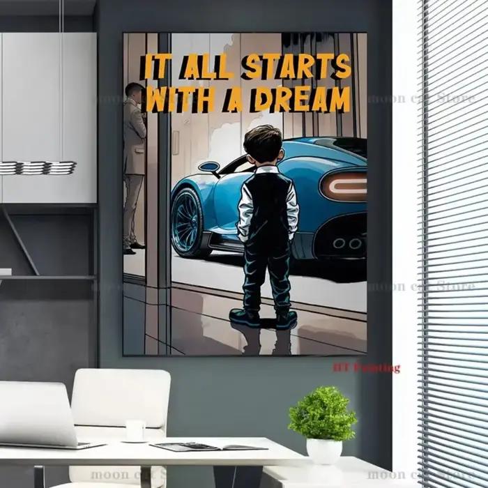 Peinture sur toile de supercar Lambo Rolls Royce