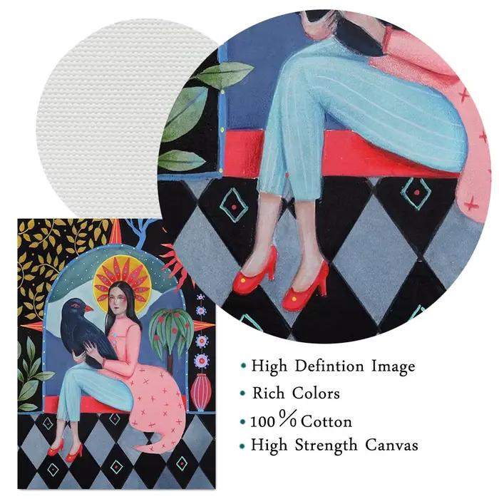 Affiche d'illustration folklorique bohème, toile d'art mural, peinture, images colorées à la mode pour la décoration de la maison, imprimés sans cadre
