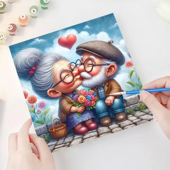 AZQSD peinture à l'huile par numéros Couple femme Portrait pour adultes coloriage image dessinée sur toile
