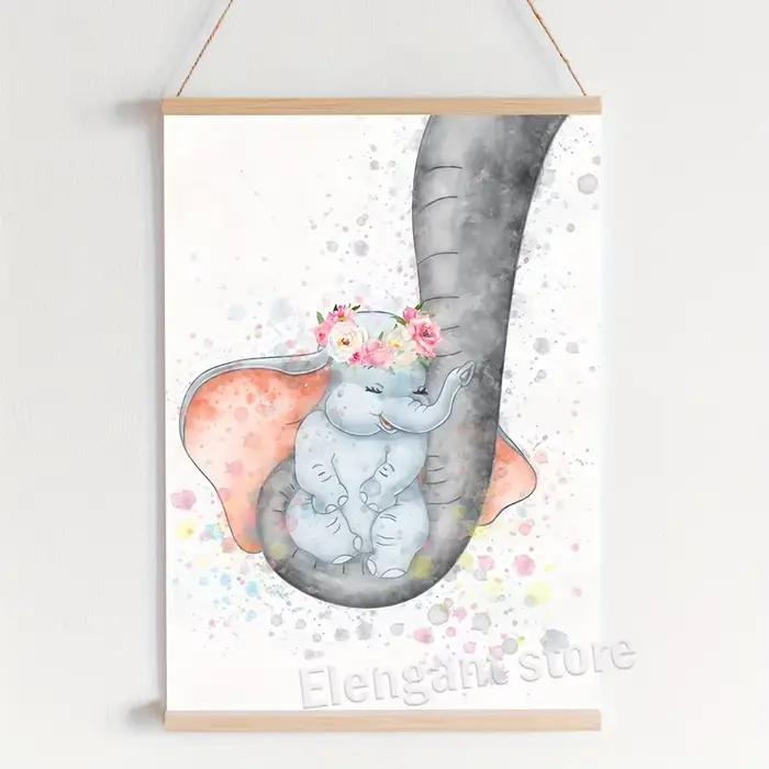 Affiches d'art Dumbo, impression aquarelle, dessin animé, bébé éléphant, citation Dumbo, peinture sur toile, décoration murale pour chambre d'enfant