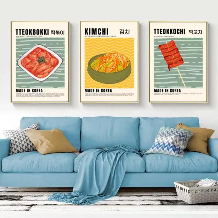 Affiche de peinture sur toile de nourriture asiatique