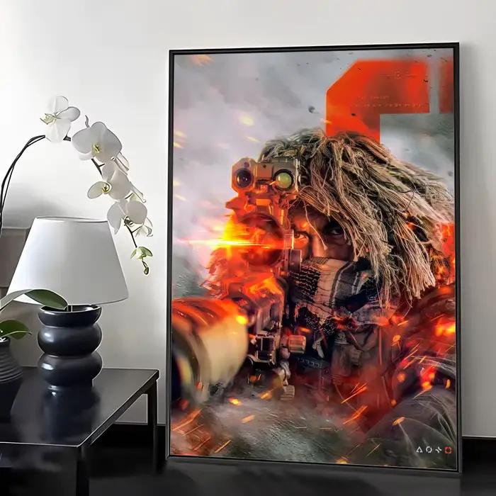 Affiche de jeu Cool b-battlefield 6, décor de salle, collant imperméable pour la maison, Bar, décoration artistique murale