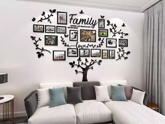 Décoration murale DIY, arbre généalogique de salon