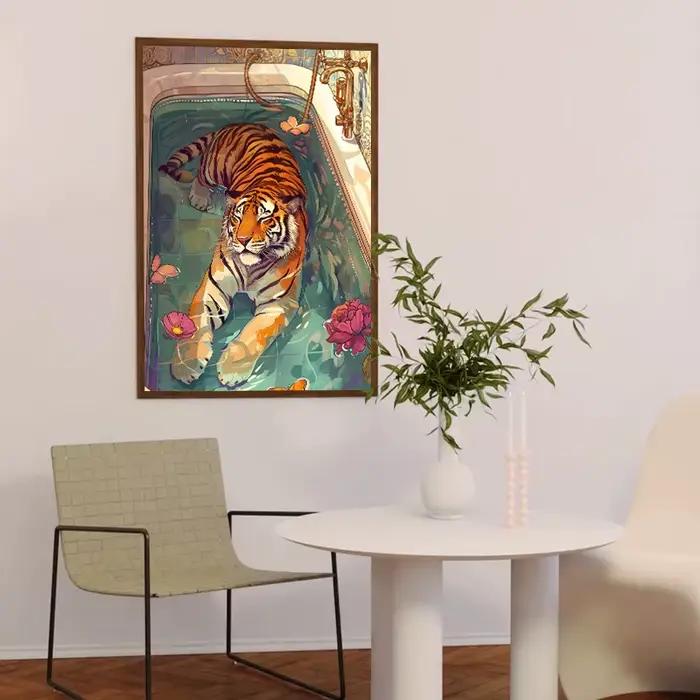 Toile de peinture esthétique de chat noir zèbre
