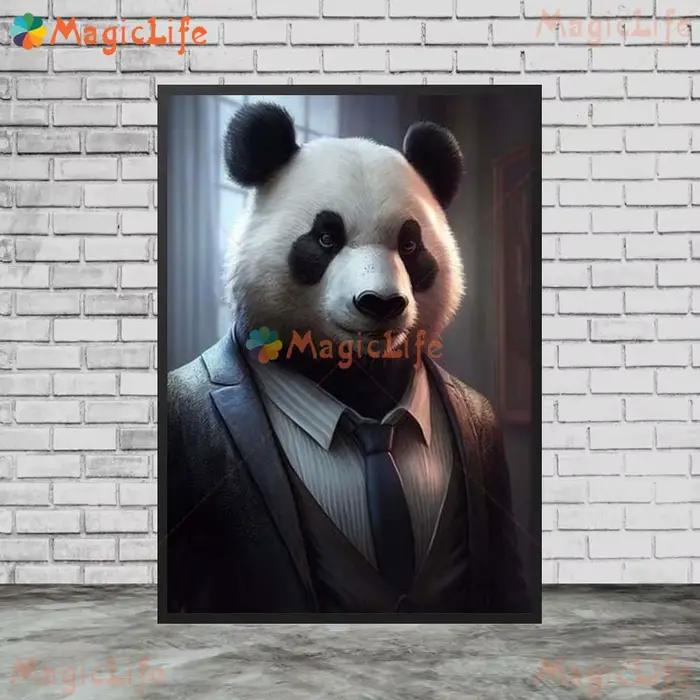 Affiche murale avec chat drôle en costume