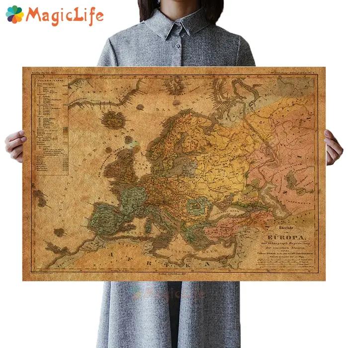 Affiches de carte Vintage européennes