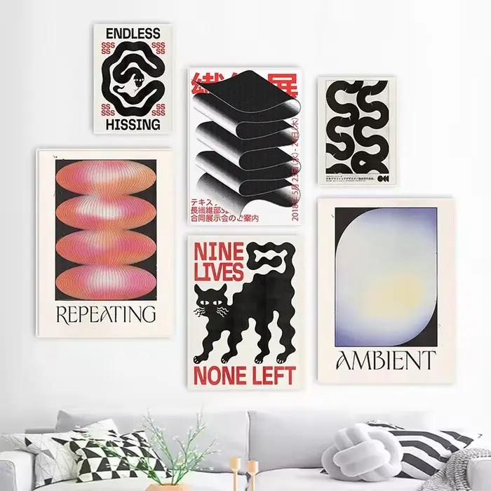 Affiches et imprimés tendance Koi abstraits japonais, peinture sur toile classique Vintage, tableau d'art mural pour décoration de chambre moderne et de maison