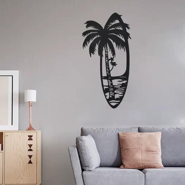 Décor artistique mural en métal noir