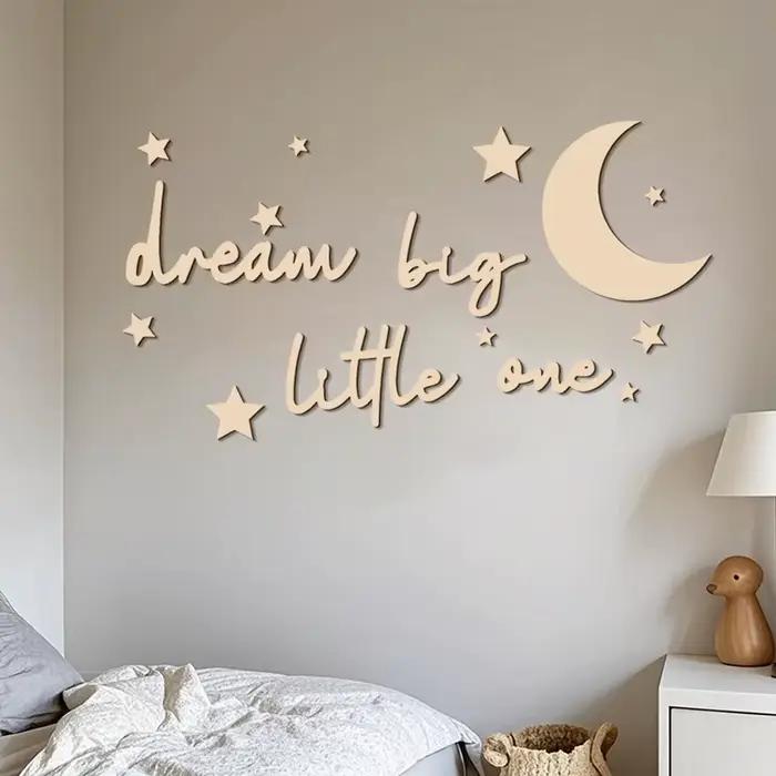 Autocollant mural de rêve en bois Big Little One