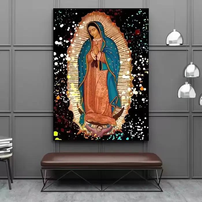 Peinture sur toile de dame catholique d'issa upe