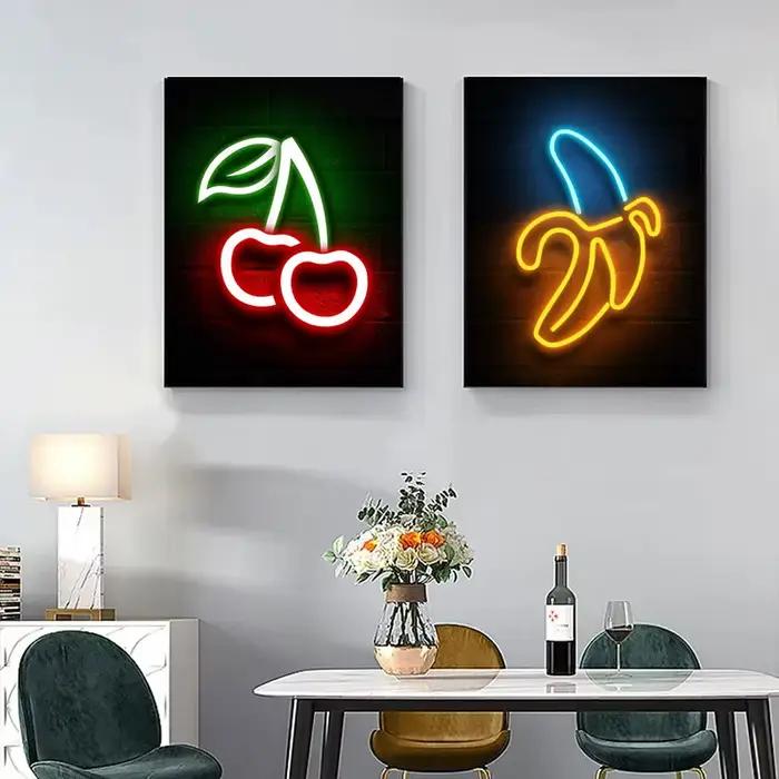 Affiche en néon d'ananas