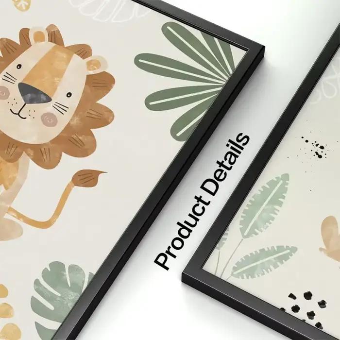 Peinture sur toile avec girafe et zèbre