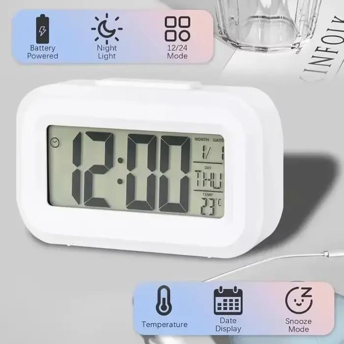 Réveil numérique Led rétro-éclairage données temps calendrier bureau multi-fonction électronique chambre décoration