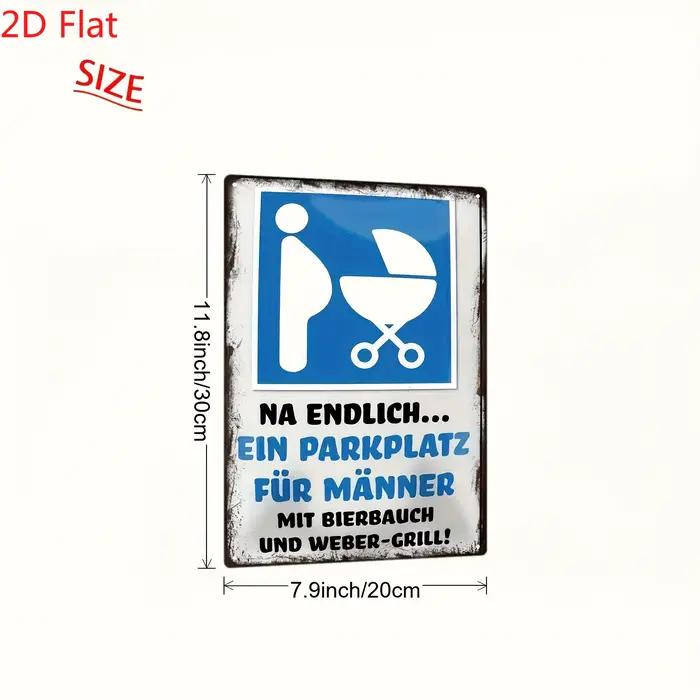 Panneau de stationnement plat 2D pour hommes
