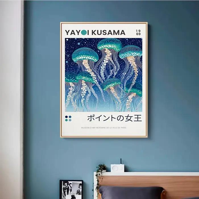 Yayoi Kusama affiche sur toile méduse Art