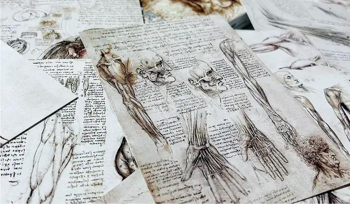 30 feuilles/Lot Leonardo Da Vinci croquis peinture carte postale Vintage Art
