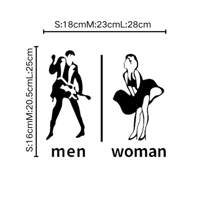 Magasin porte de toilette homme et femme Wc signe icône autocollant mural