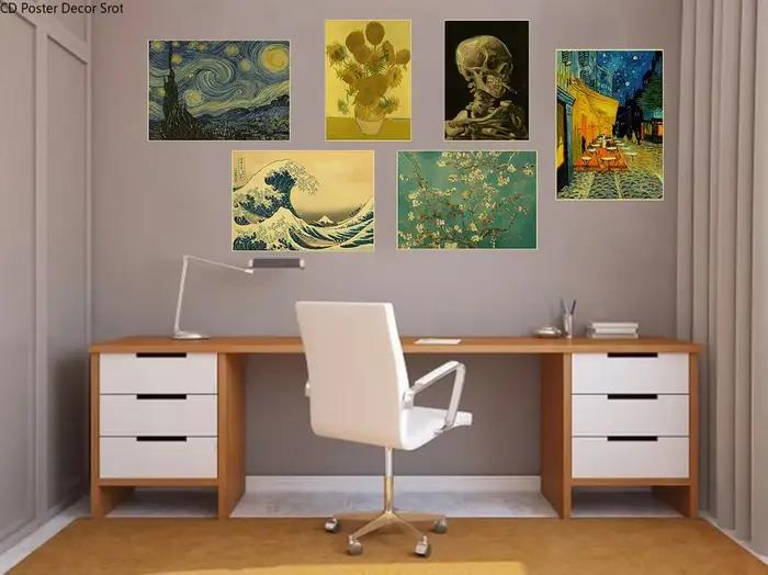 Affiche de Peinture à l'Huile Vintage en Papier Kraft
