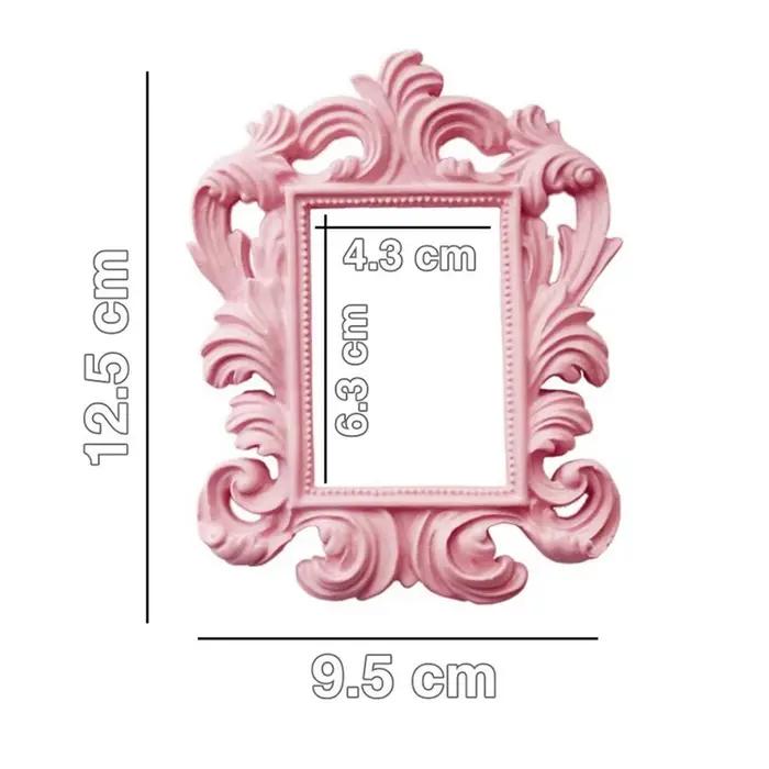 Cadre Mural Rectangulaire Rose Vintage de Style Baroque