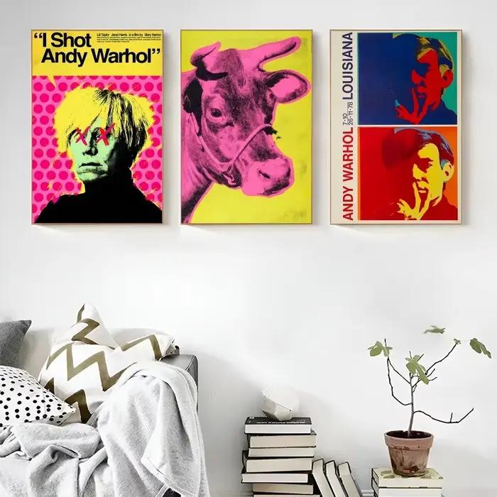A-Andy W-Warhol-Affiche imprimée sur toile HD