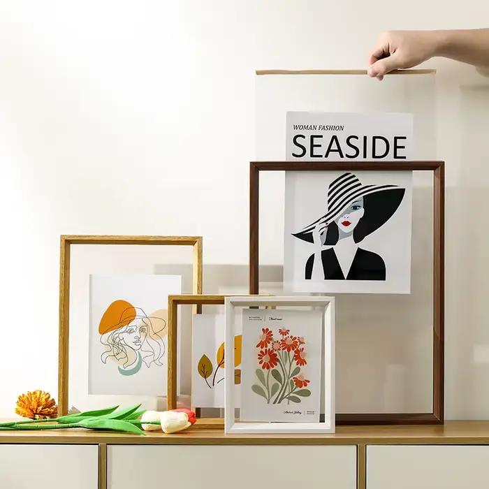 Cadre photo transparent double face pour table de calligraphie