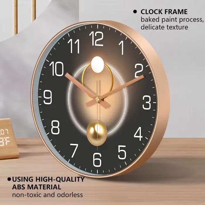 Horloge murale de luxe avec cadran à effet d'ombre 2D