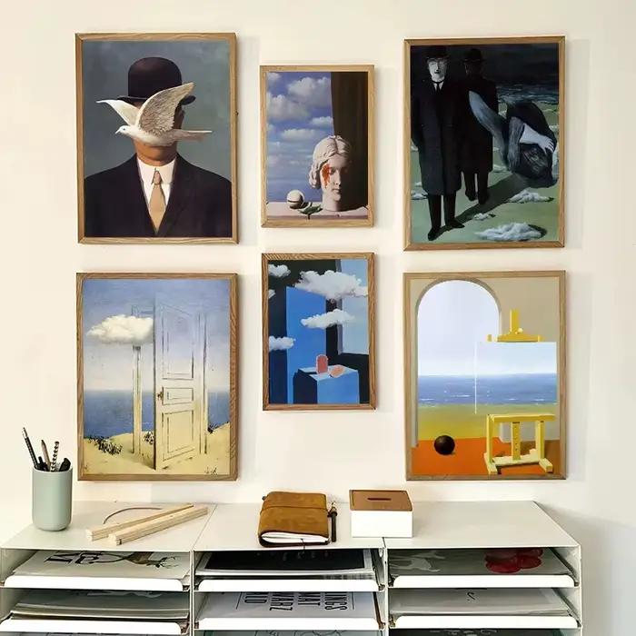 Affiches et impressions sur toile de reproduction d'œuvres d'art classiques de René Magritte, art mural pour salon, Cuadros