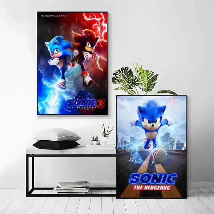 Affiche du jeu Sonic, autocollant artistique auto-adhésif en papier imperméable