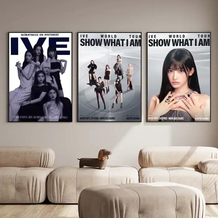 Affiche Kpop I-IVE célèbre, impressions d'art mural minimalistes modernes pour chambre à coucher, salon, décoration esthétique de la pièce, cadeau
