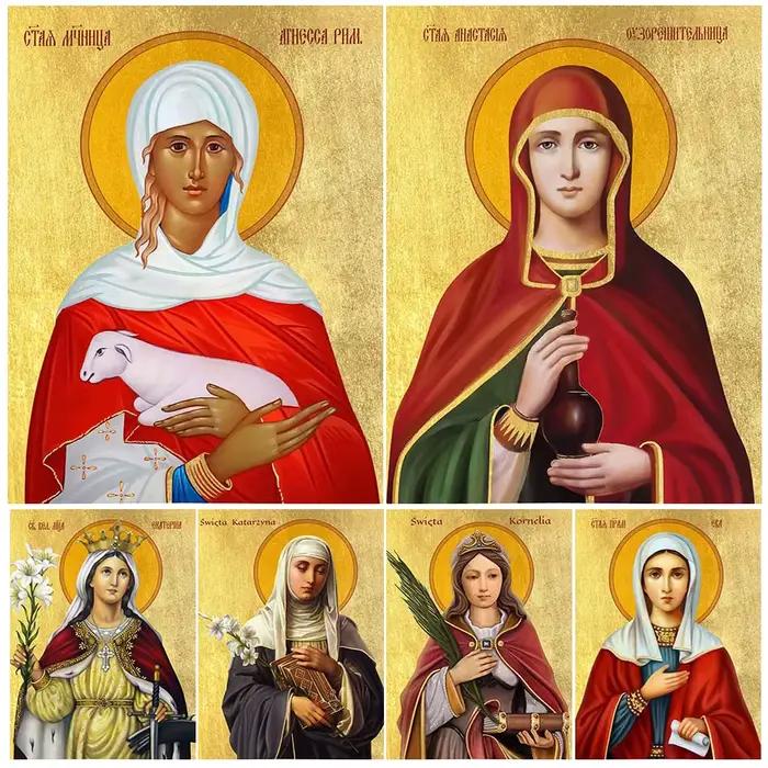 Affiches sur toile de la religion nonne Saint Agnes Saint Catherine