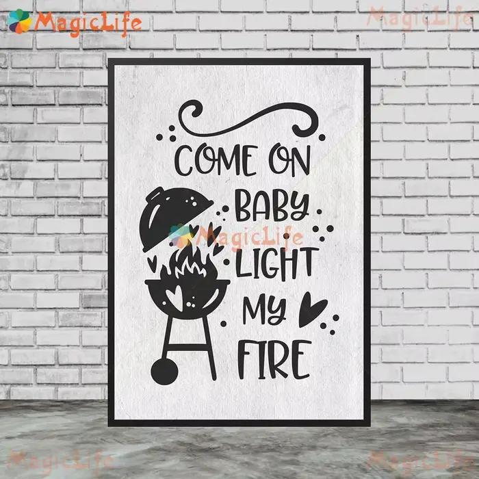Affiches de cuisine amusantes avec citations de barbecue