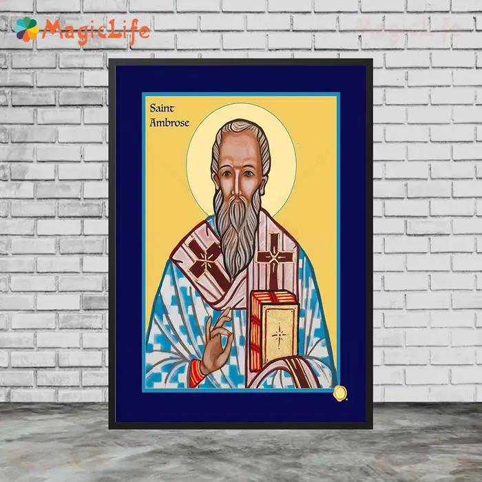 Art mural vintage Saint Joseph et bébé Jésus