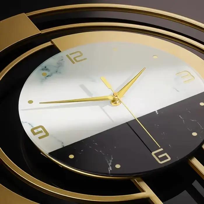 45cm salon luxe horloge murale en métal maison horloges montre décoration