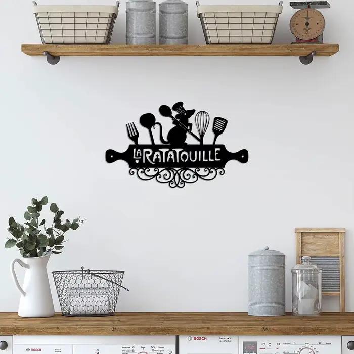 Art déco inspiré métal noir La Ratatouille signe