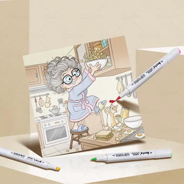 Livre de coloriage drôle de grand-mère pour adultes
