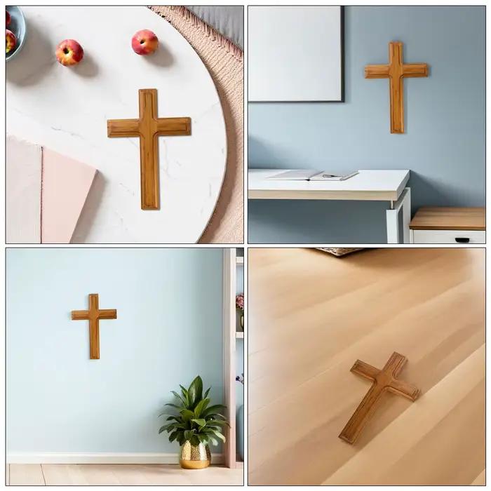 Croix murale en bois massif